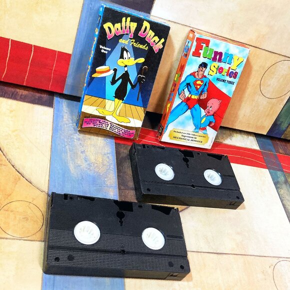 (2) VINTAGE RETRO CLASSIC VHS VIDEO TAPES CARTOONS ANIMATED FUNNY STORIES DAFFY - Picture 5 of 11